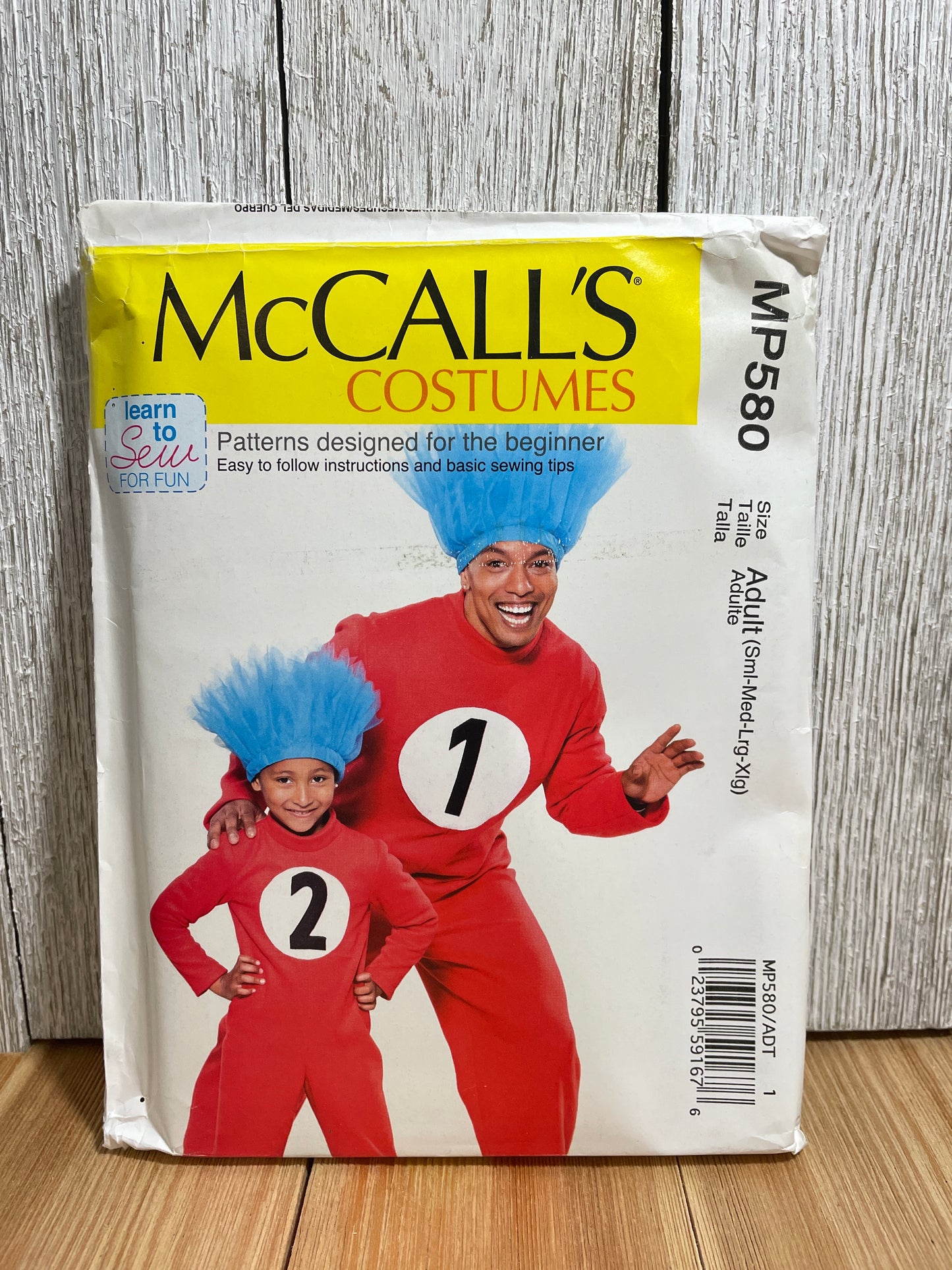 McCall's MP580 M7675 Thing 1 and Thing 2 Size Adult Pattern UNCUT FF Halloween Costume
