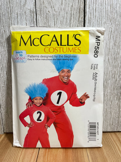 McCall's MP580 M7675 Thing 1 and Thing 2 Size Adult Pattern UNCUT FF Halloween Costume