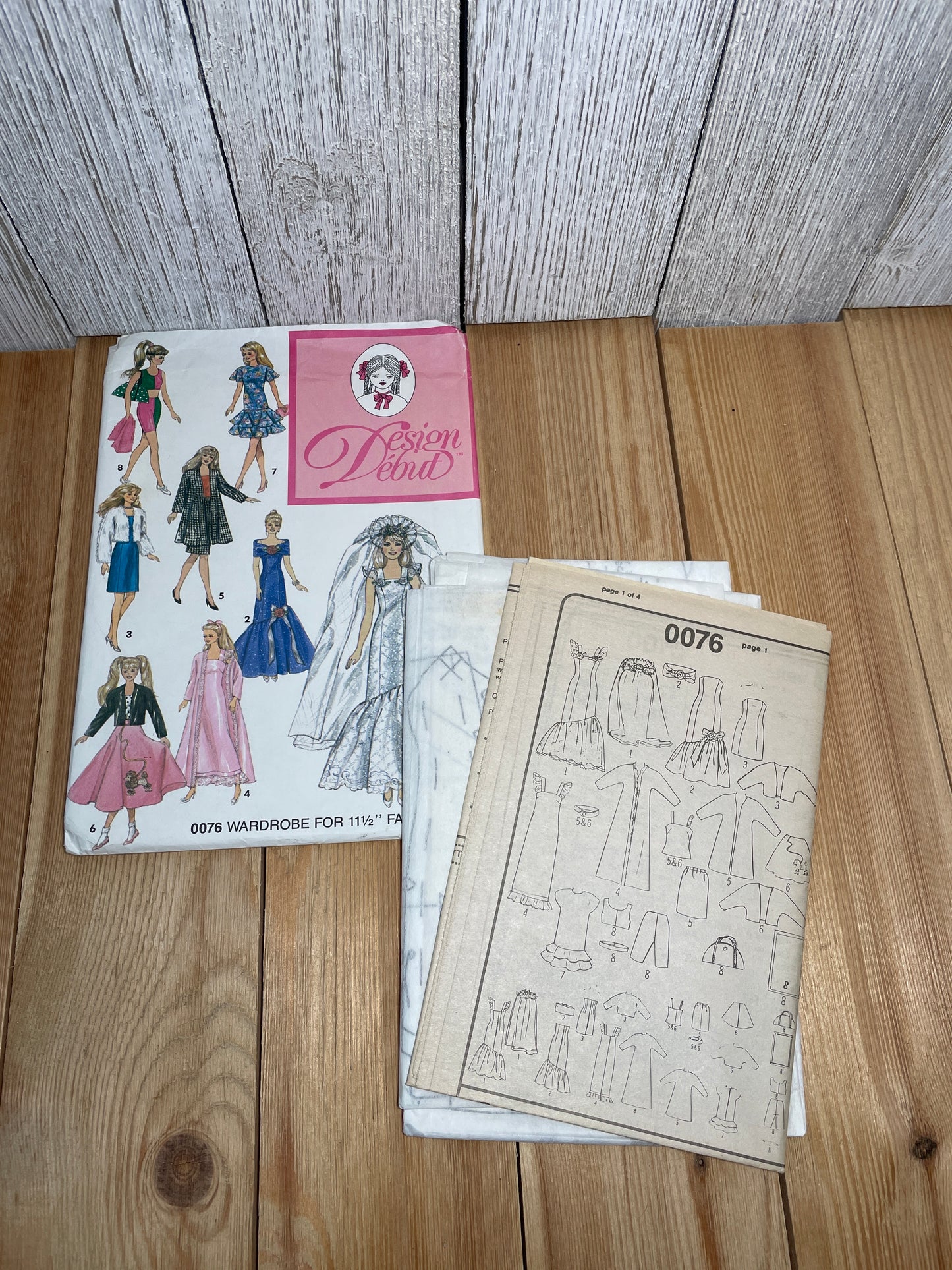Design Debut 0076 Wardrobe for 11.5" Fashion Doll Pattern Wedding Dress, Summer Dress, Robe UNCUT FF