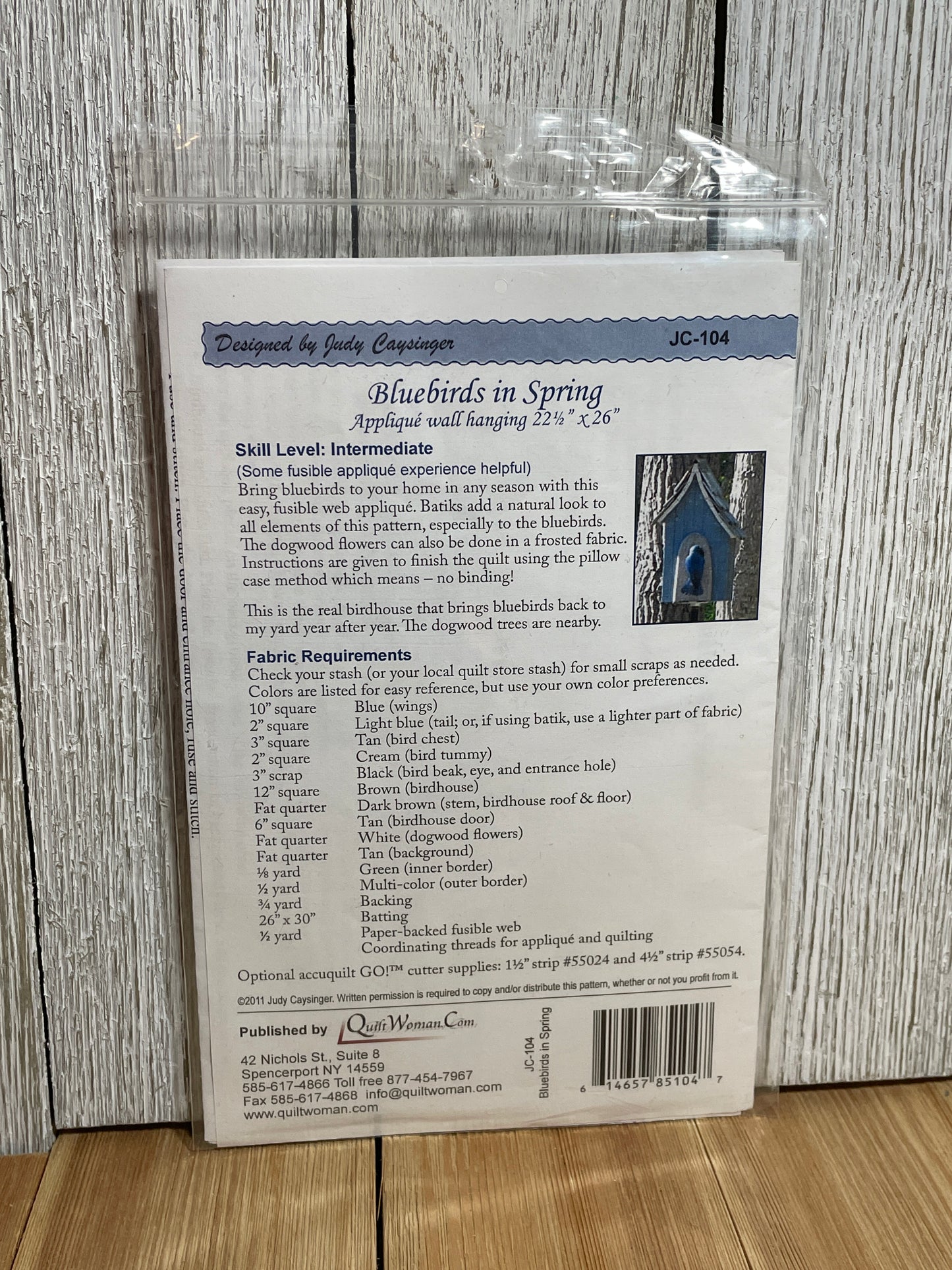 Blue Birds in Spring Applique Wall Hanging by Judy Caysinger Pattern JC-104