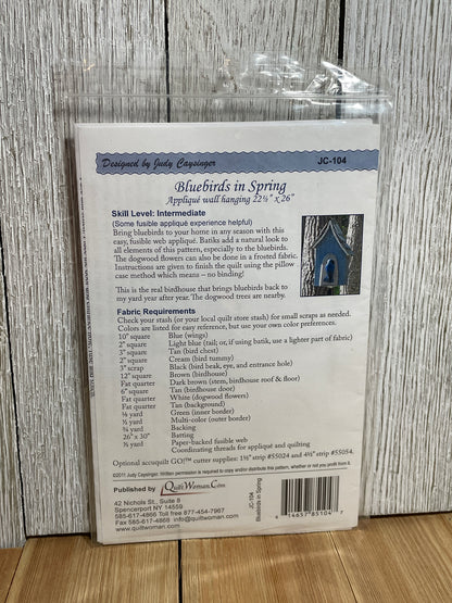 Blue Birds in Spring Applique Wall Hanging by Judy Caysinger Pattern JC-104