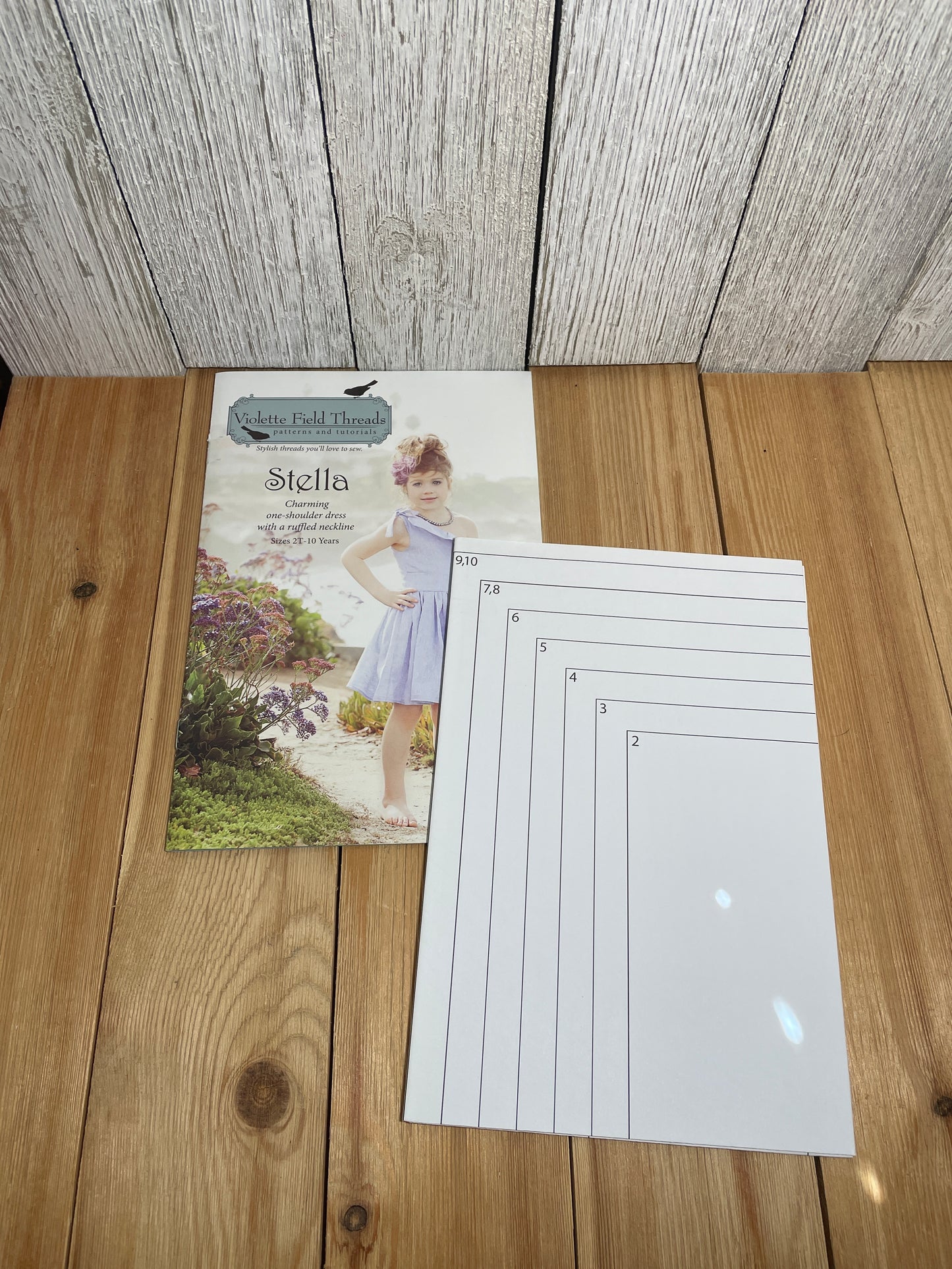Violette Field Threads Stella Pattern One Shoulder Dress with Ruffled Neckline for Children Size 2T-10 Years UNCUT FF