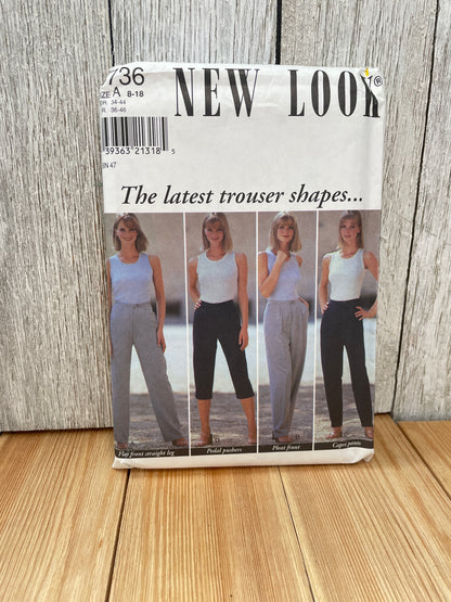 New Look 6736 Misses Pleated Pants Size 8-18 Sewing Pattern FF Uncut