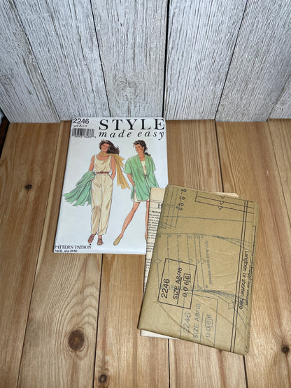 Style Made Easy 2246 Lose Fit Jacket Jumpsuit in Two Lengths Size 8-18 Pattern UNCUT FF