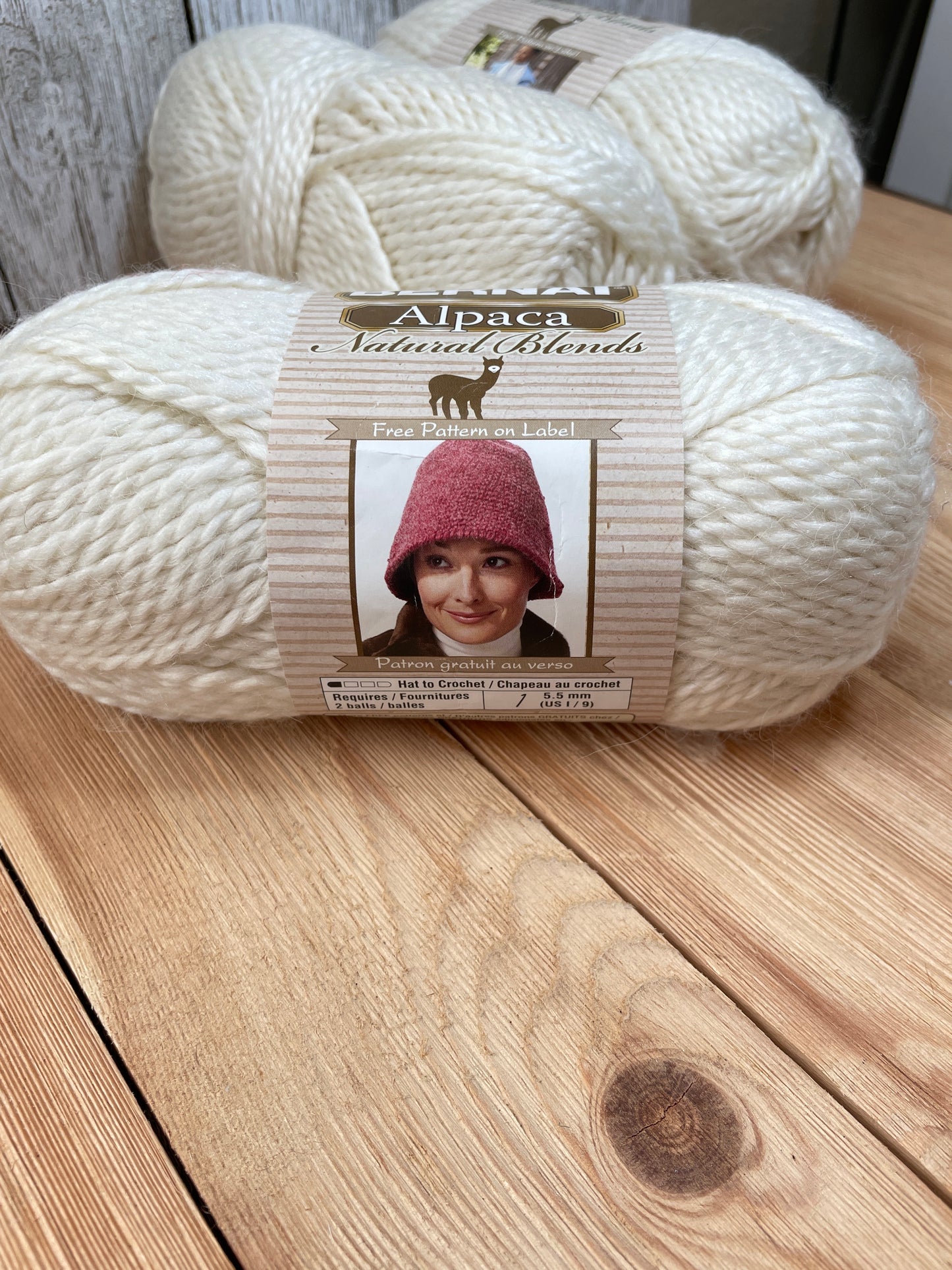 Bernat Alpaca Natural Blends Yarn Natural  3 Skein Bundle