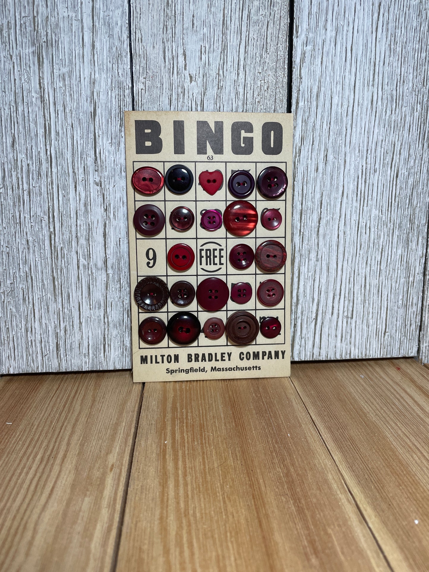 Vintage Button Lot on Bingo Card U PICK Antique Quirky Cute