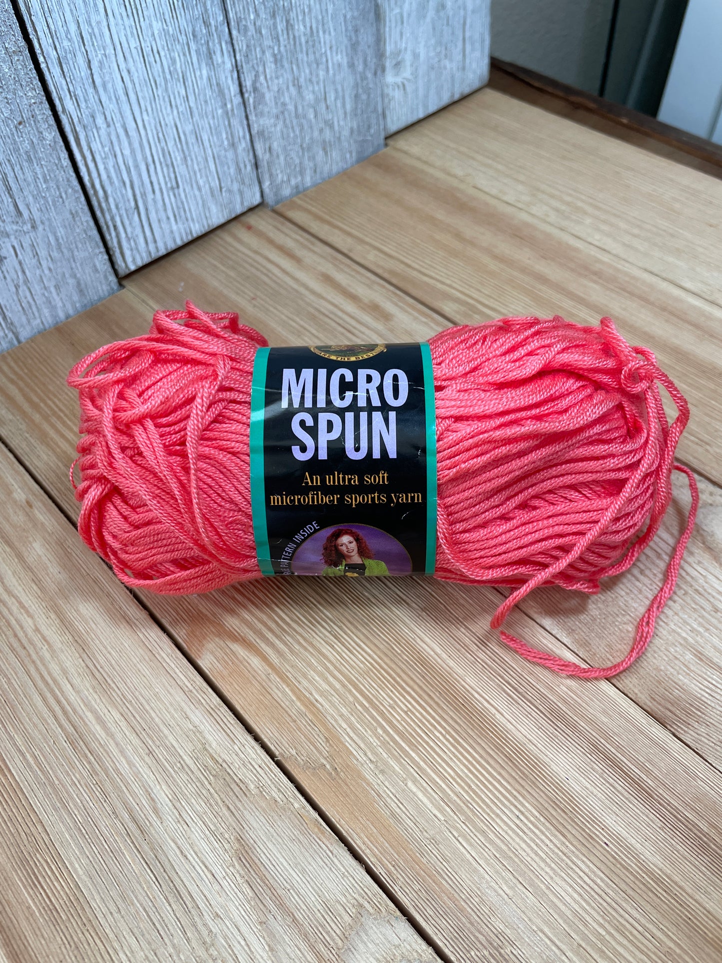 Lion Brand Micro Spun Sport Weight Yarn Coral, French Vanilla, Turquoise, Leaf (U Pik Color) Pink, White, Green, Blue