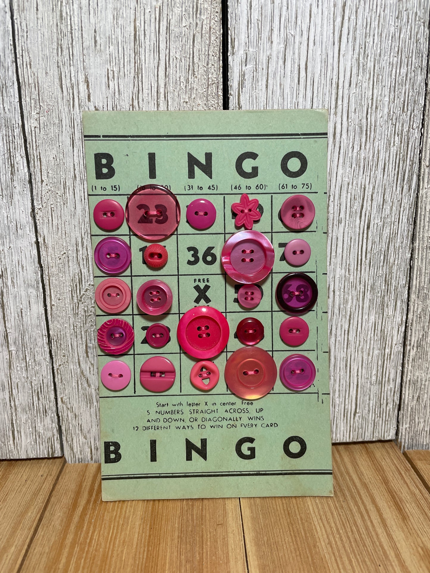 Vintage Button Lot on Bingo Card U PICK Antique Quirky Cute