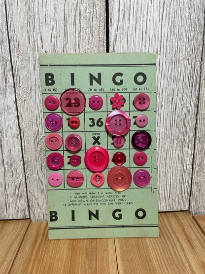 Vintage Button Lot on Bingo Card U PICK Antique Quirky Cute