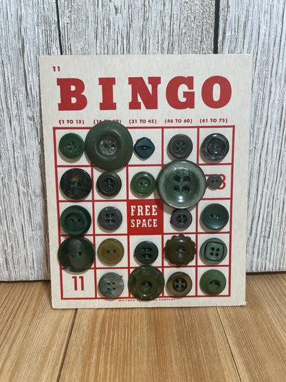 Vintage Button Lot on Bingo Card U PICK Antique Quirky Cute