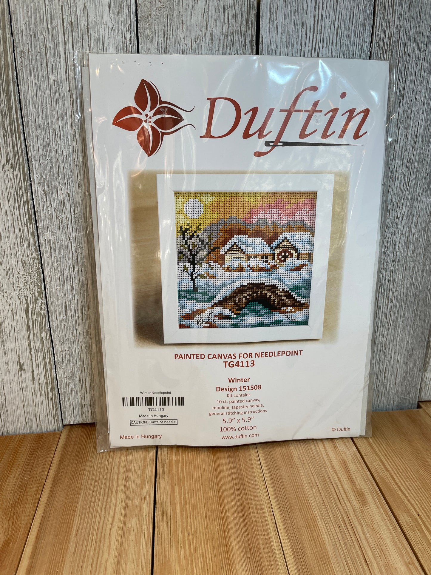 Duftin Painted Canvas for Needlepoint Spring, Winter, Summer, Autum Cottage Kit (PIC UR KIT)