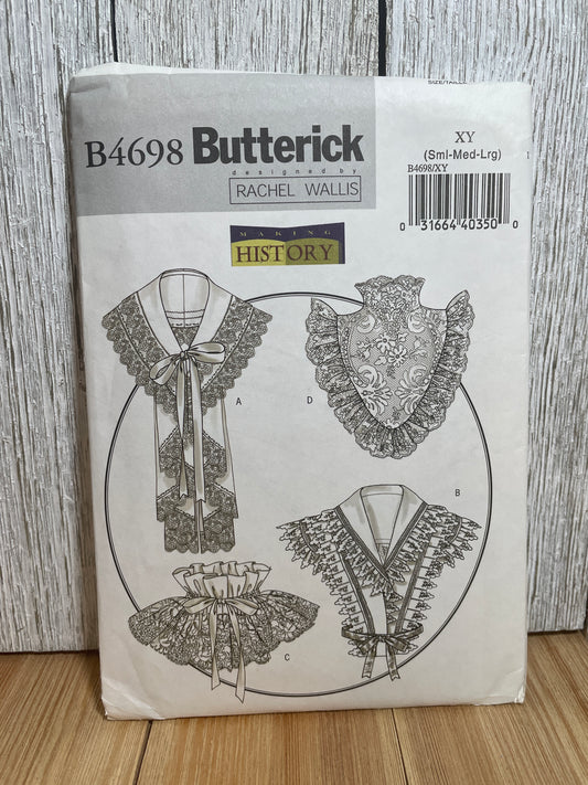Butterick B4698 Making History Historical Collars High Neck, Lace Pattern Size Sml-Lrg UNCUT FF