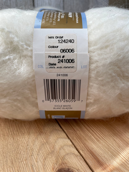 Patons Divine Icicle White Yarn 2 Skein Bundle