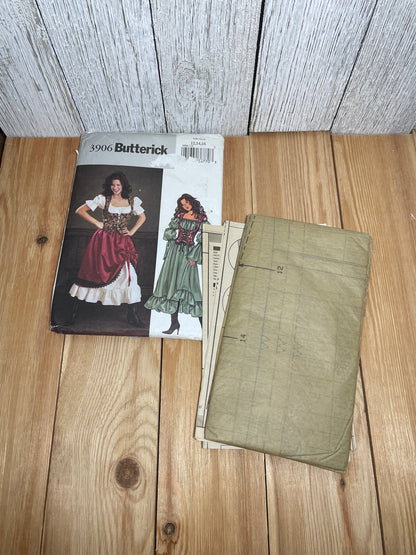 Butterick 3906 Historical Petite Pirate Bodice and Dress Pattern Costume Size 12-16 UNCUT FF Halloween