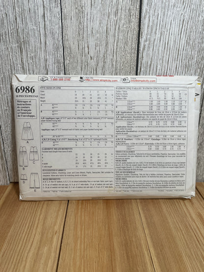 New Look 6986 For Kids Summer Romper, Dress, Stretch Pants, and Tank Top Pattern Size 1/2-4 UNCUT FF