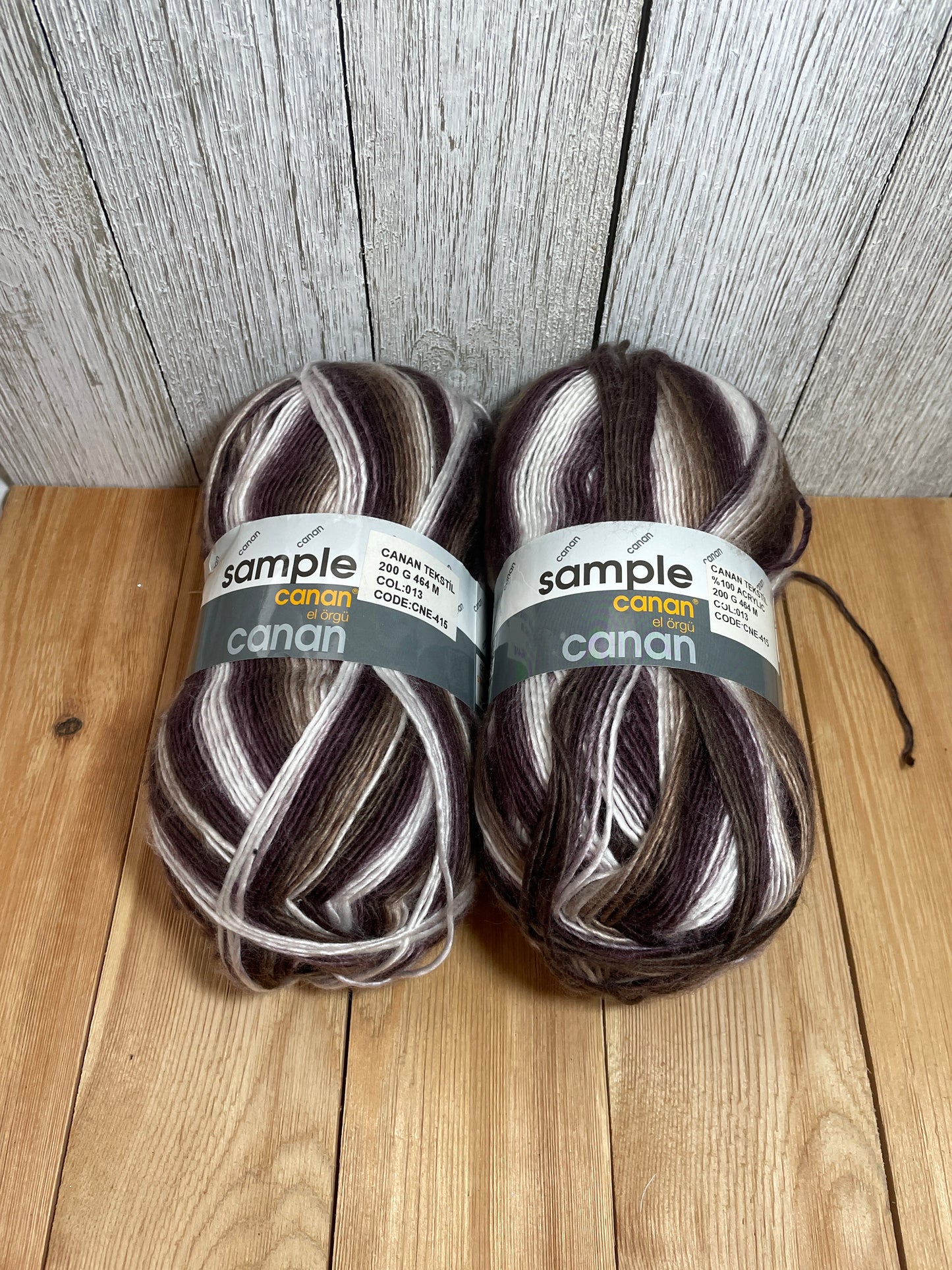 Sample Canan el örgü Canan Purple Stripe Yarn Made in Turkey Canan Tekstil 013 (2 Skein Bundle)