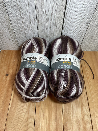 Sample Canan el örgü Canan Purple Stripe Yarn Made in Turkey Canan Tekstil 013 (2 Skein Bundle)