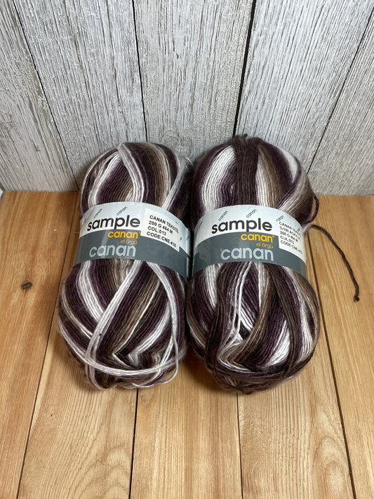 Sample Canan el örgü Canan Purple Stripe Yarn Made in Turkey Canan Tekstil 013 (2 Skein Bundle)