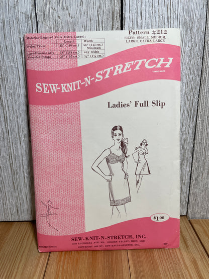 Sew-Knit-N-Strech Ladies Full Slip, Bra Pattern (U PIC PATTERN) UNCUT FF