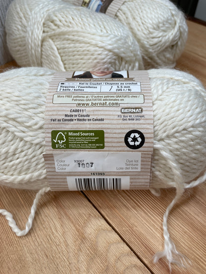 Bernat Alpaca Natural Blends Yarn Natural  3 Skein Bundle