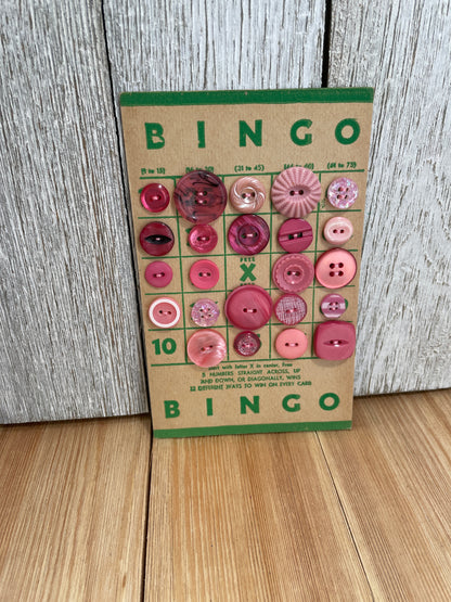 Vintage Button Lot on Bingo Card U PICK Antique Quirky Cute