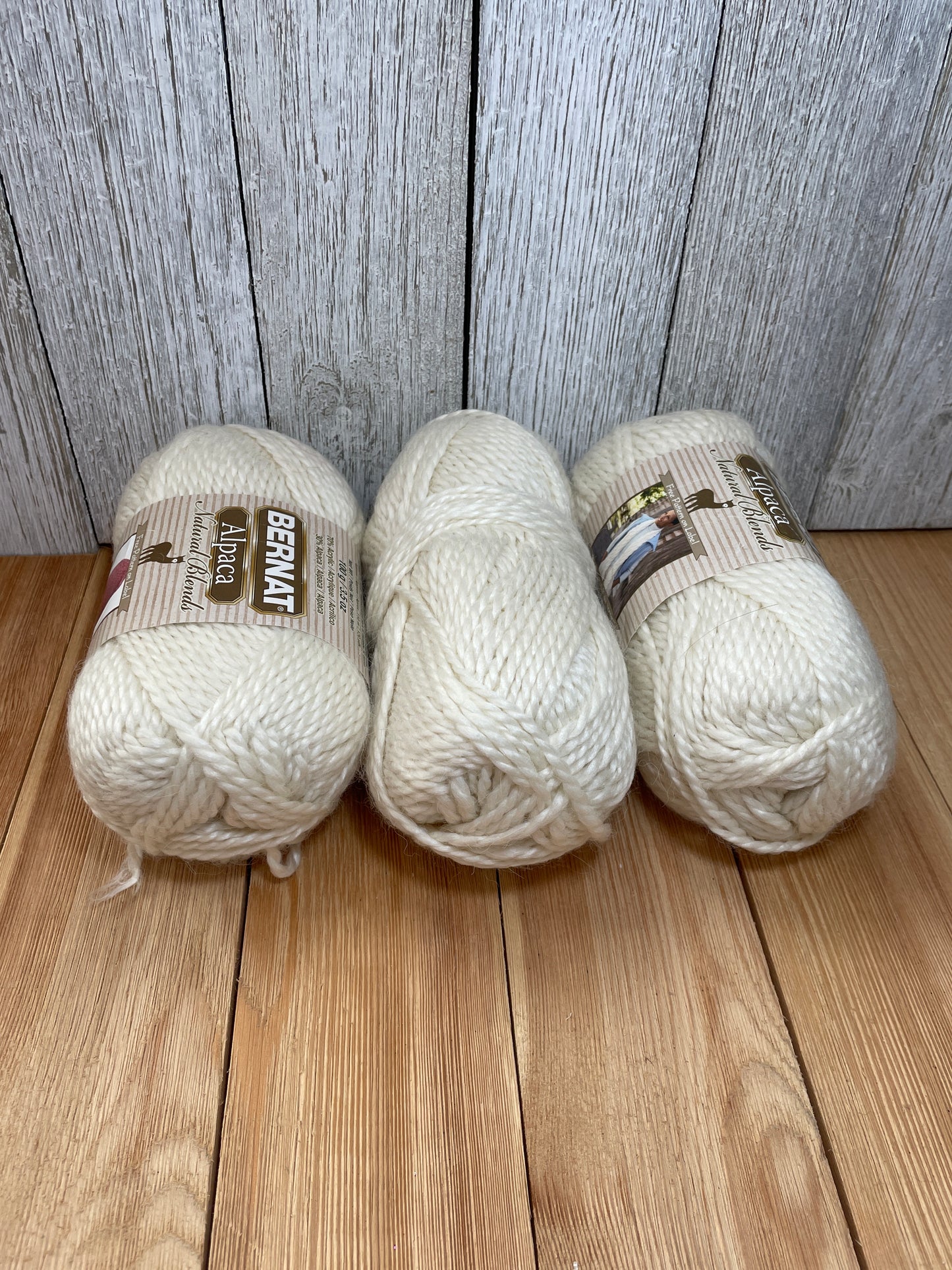 Bernat Alpaca Natural Blends Yarn Natural  3 Skein Bundle