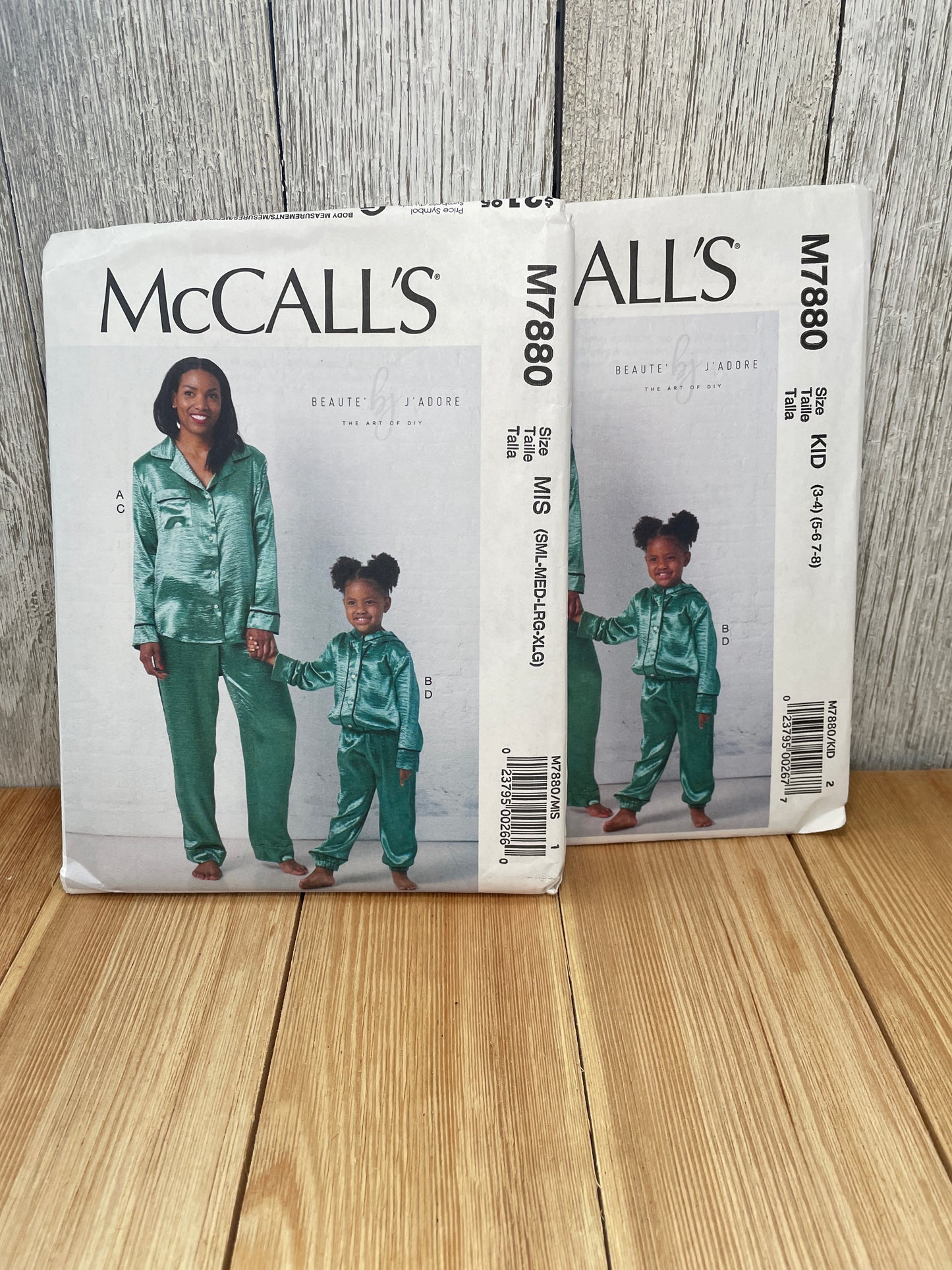 McCall's M7880 Mother Daughter Pajamas Pattern Bundle Uncut FF  Size Kids 3-8 Misses SML-XLG