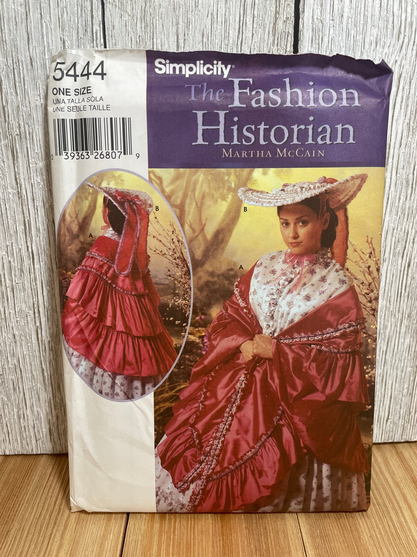 Simplicity 5444 The Fashion Historian Civil War Era Garden Hat and Mantle Pattern Costume One Size UNCUT FF Halloween