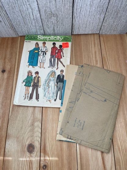 Simplicity 5330 11.5" Doll Clothes Wedding Attire, Cowboy Barbie, Karate, Dancing Gown for Barbie and Ken Pattern UNCUT FF
