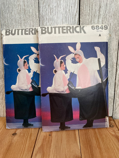 Butterick 6849 Magician Bunny in Hat Costume Adult and Kid Size Pattern UNCUT FF Halloween