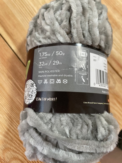 Lion Brand DIY GLOW Chenille Yarn Purple and Grey (U PIC COLOR)