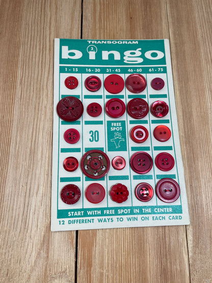 Vintage Button Lot on Bingo Card U PICK Antique Quirky Cute