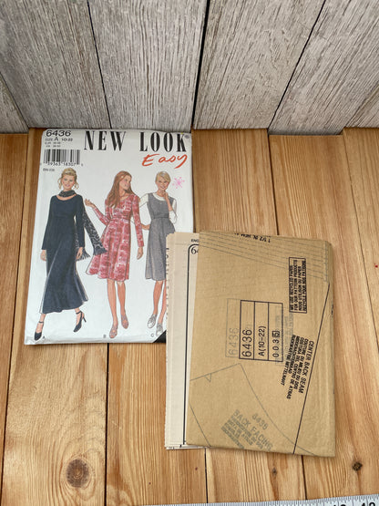 New Look 6436 Misses Dress Plus Size 10-22 New Uncut FF