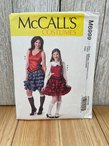 McCall's 6999 Girl Misses Dancer Pirate Size 7-14 or Sml-Xlg Uncut FF Sewing Pattern Halloween Costume