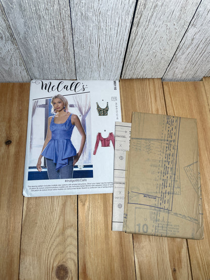 McCall's M8116 Misses Busier Romantic Top Coset Style Size 6-14 Uncut FF Sewing Pattern