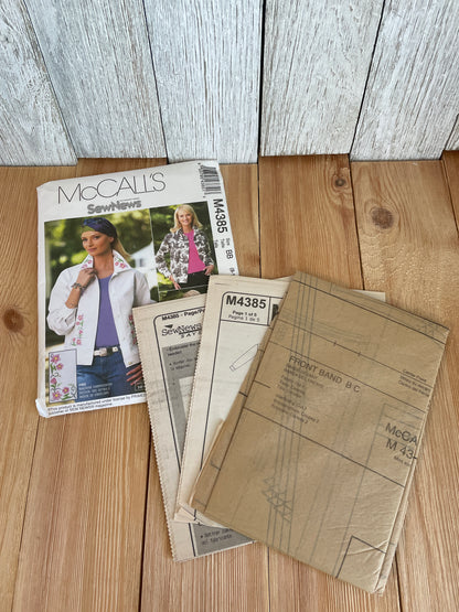 McCalls M4385 Misses Petite Jean Jacket Size BB 8-14 Pattern UNCUT FF