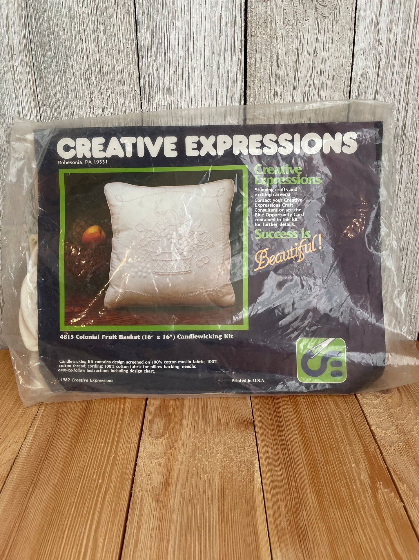 Creative Expressions 4815 Colonial Fruit Basket Candle Wicking Kit 16" Square Pillow Complete