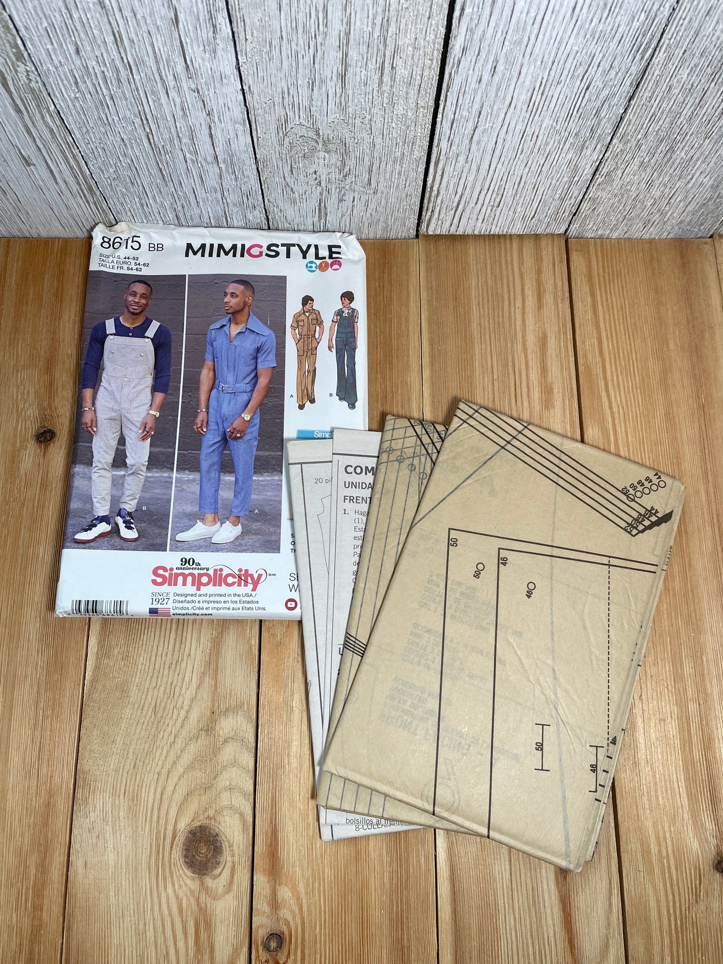 Simplicity MIMI G Style 8615 Men's Overalls and Jumpsuit Size 44-52 Pattern Uncut FF