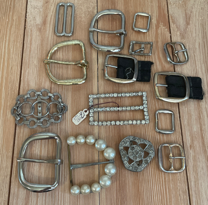 Vintage Belt Buckles 1950's mod Mother of Pearl Metal Pick your bundle Replacement buckles