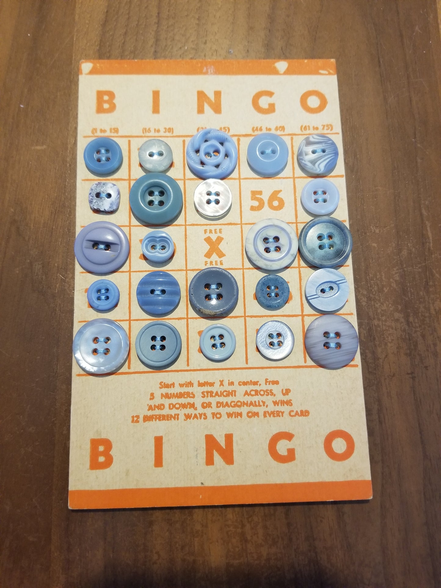 Vintage Button Lot on Bingo Card U PICK Antique Quirky Cute