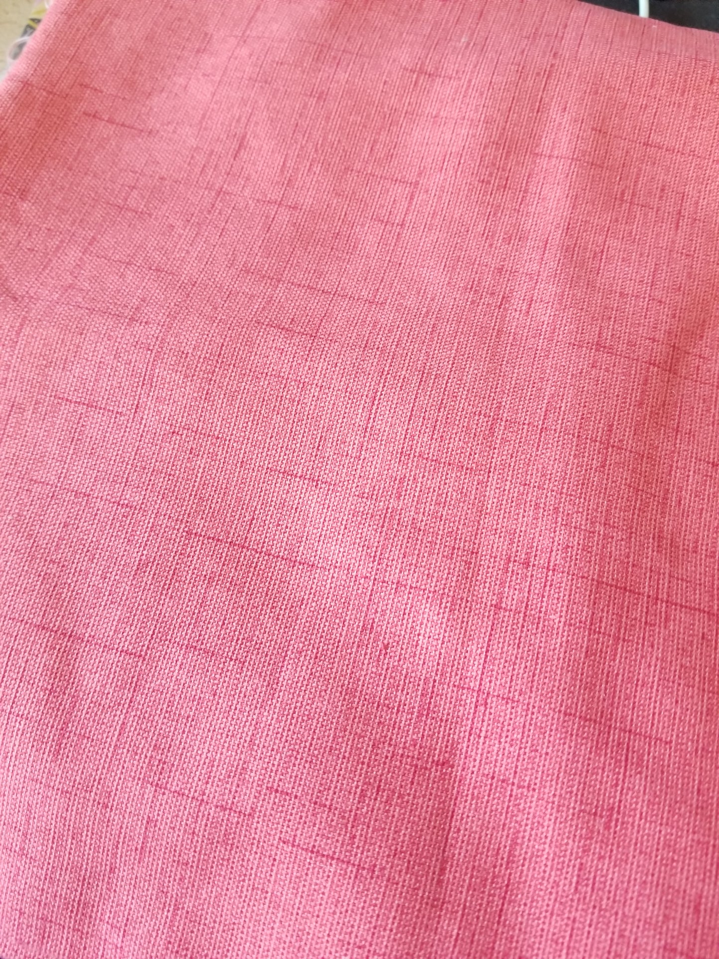 Coral Pink tweed upholstery fabric about 4 yards