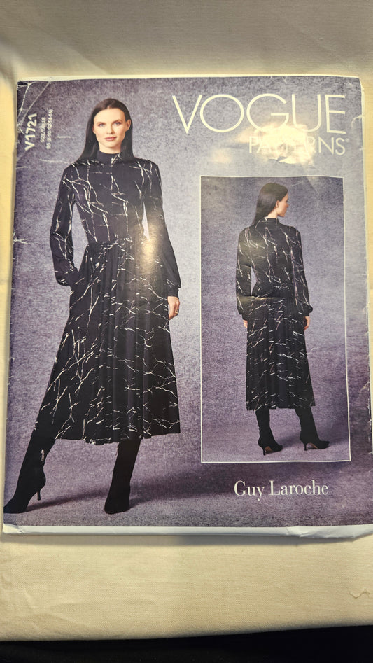 VOGUE #V1721 GUY LAROCHE misses dress sizes B5 8-16 uncut ff sewing pattern