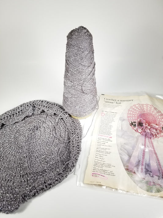 ABANDONED PROJECT! The Crochet Summer Hat and Silver Yarn Cone