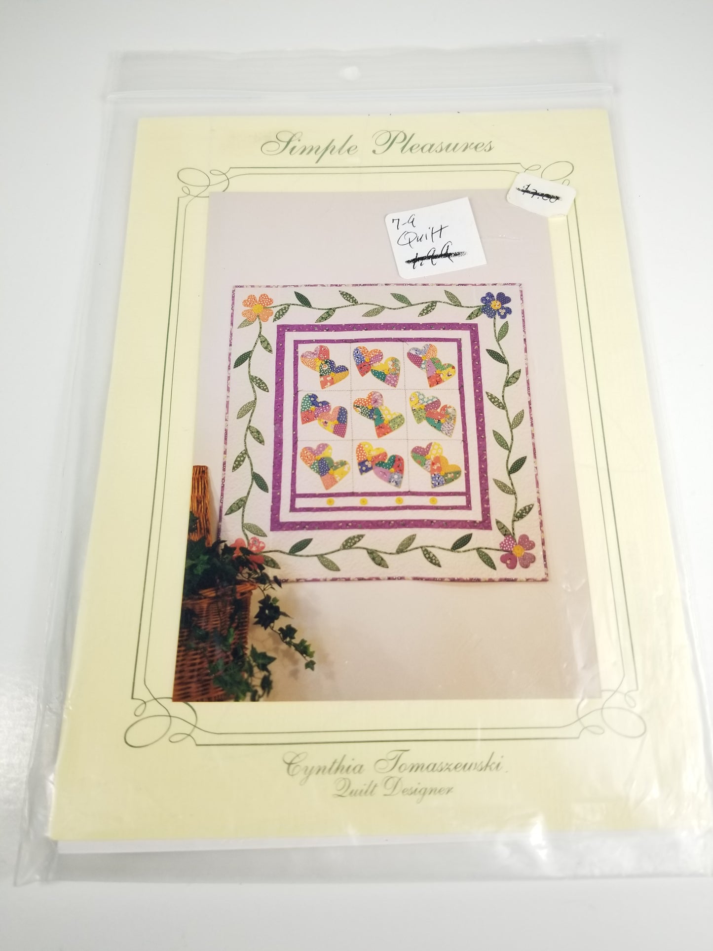 Simple Pleasure Heart To Heart By Cynthia Tomaszewski Hearts and Flower Quilt Pattern