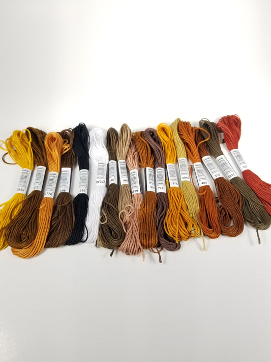 Embroidery floss DMC brown pack Holiday fall colors 17 skeins