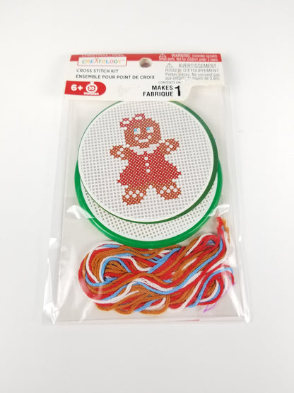 Createology Cross stitch kit Gingerbread Man Girl full kit -mini