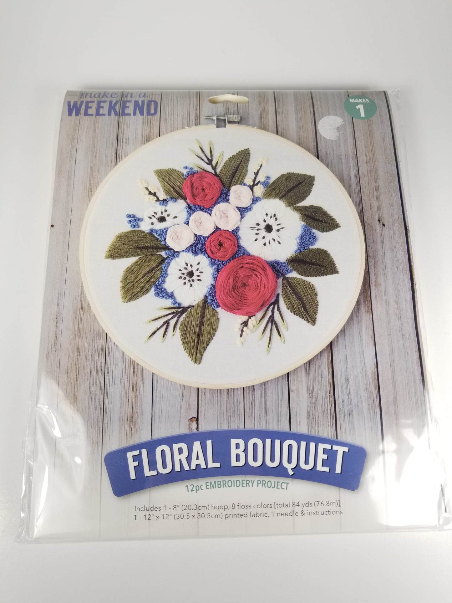 Leisure arts Make in a weekend floral bouquet 12 PC embroidery project unopened