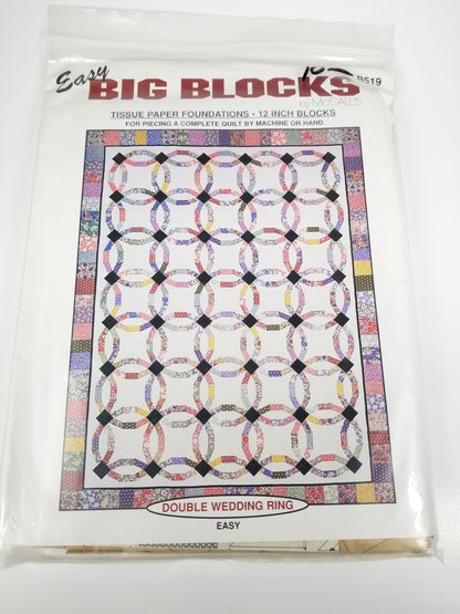 Easy Big Blocks B519 Tissue Paper Foundations 13" Blocks double Wedding Ring Quilt Pattern