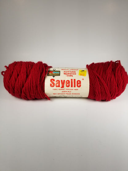 Vintage Kmart Sayelle Yarn 7034 Cardinal lot 9695