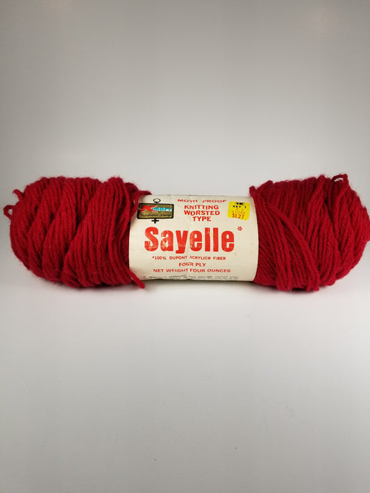 Vintage Kmart Sayelle Yarn 7034 Cardinal lot 9695